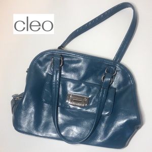 Dark Blue Leather Handbag by Cleo